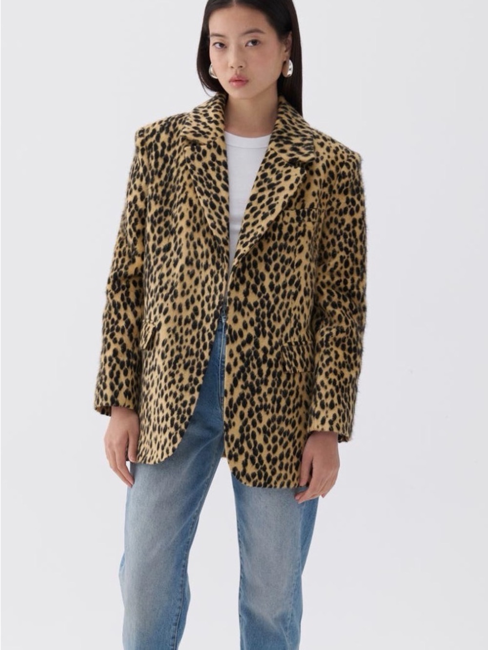 NOCTURNE Leopard Print Jacket with belt